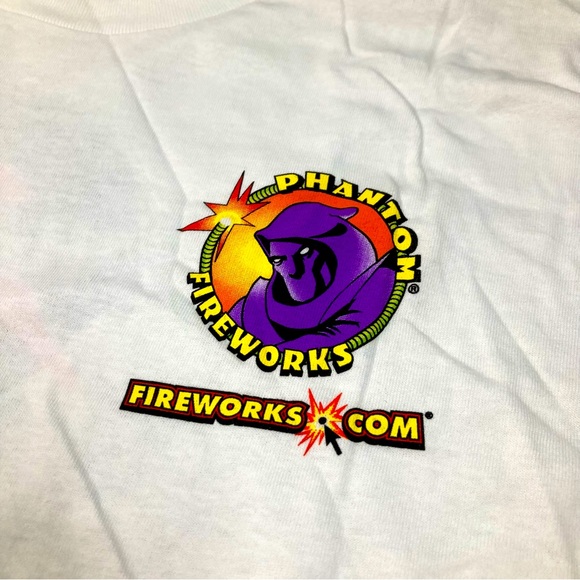 Gildan Heavy Cotton Short Sleeve Tee Shirt White Phantom Fireworks Sz XL - Picture 3 of 11